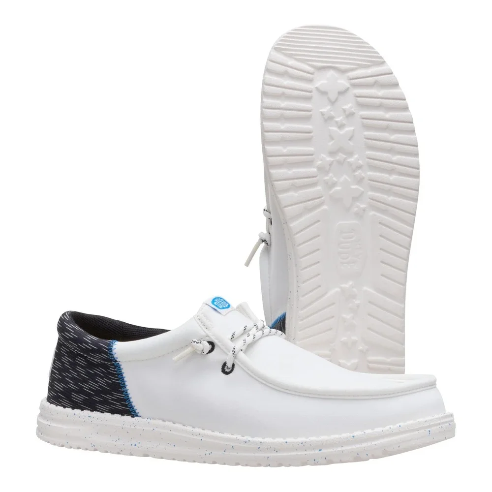 HEYDUDE Men Wally Funk Jersey Jacquard White Multi Slip On Loafer Shoes Size 9